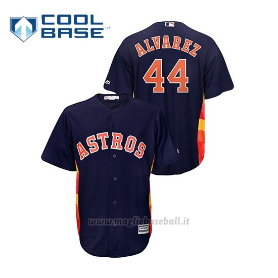 Maglia Baseball Uomo Houston Astros 44 Y Ordan Alvarez Cool Base Blu